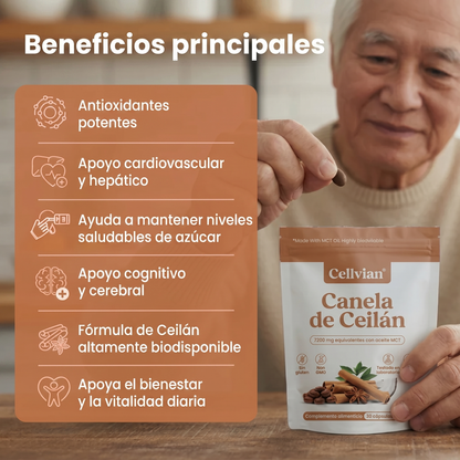Cellvian Canela de Ceilán 7200 mg — Extracto 12:1 con Aceite MCT